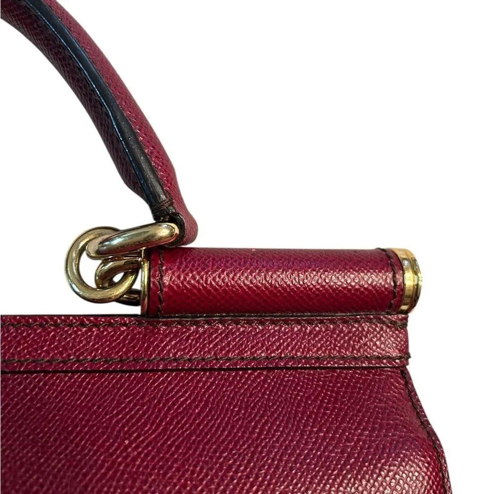 Authentic Dolce & Gabbana Sicily Burgundy Leather Tote - Picture 6 of 16